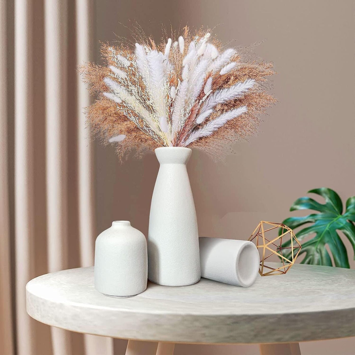 Ceramic Set of 3 Modern White Vases Home & Garden > Decor ArtificialPlantBarn.com.au 