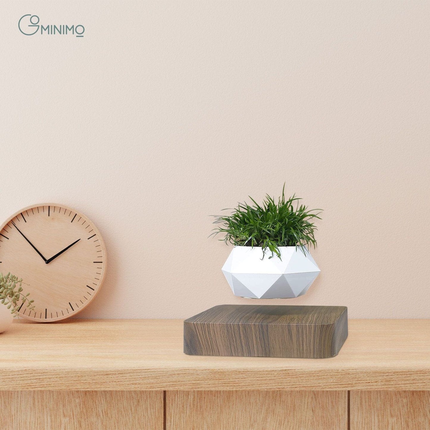 Magnetic Levitating Plant Pot Dark Brown Base Home & Garden > Decor ArtificialPlantBarn.com.au 