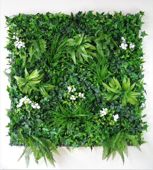 Snowy White Vertical Garden / Green Wall UV Resistant 100cm x 100cm Home & Garden ArtificialPlantBarn.com.au 