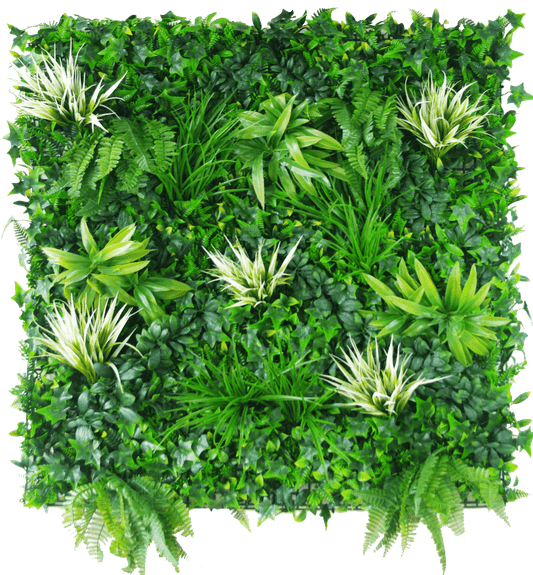 White Grassy Greenery Vertical Garden / Green Wall UV Resistant 100cm x 100cm Home & Garden ArtificialPlantBarn.com.au 