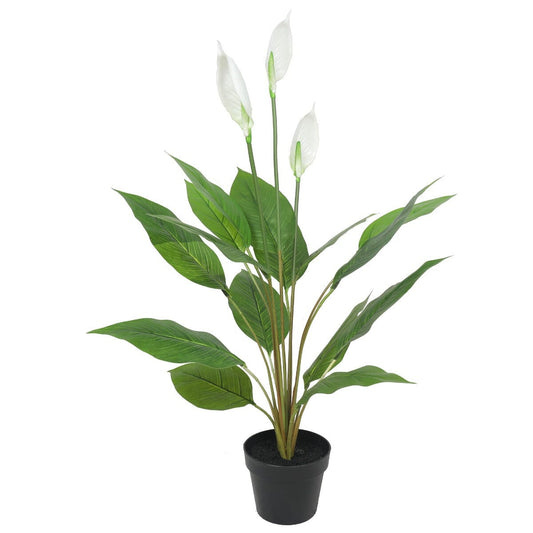 Artificial Flowering White Peace Lily / Calla Lily 95cm Home & Garden > Artificial Plants ArtificialPlantBarn.com.au 