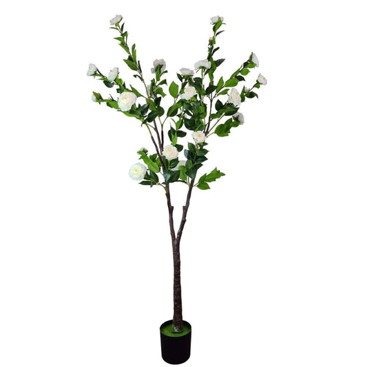 Flowering Natural White Artificial Camellia Tree 180cm Home & Garden > Artificial Plants ArtificialPlantBarn.com.au 