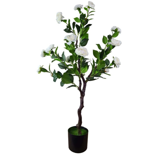 Flowering Natural White Artificial Camellia Tree 100cm Home & Garden > Artificial Plants ArtificialPlantBarn.com.au 