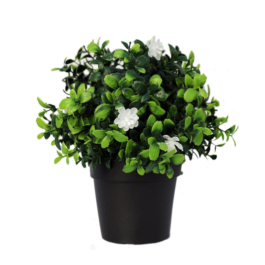 Small Potted Artificial Flowering Boxwood Plant UV Resistant 20cm Home & Garden > Artificial Plants ArtificialPlantBarn.com.au 