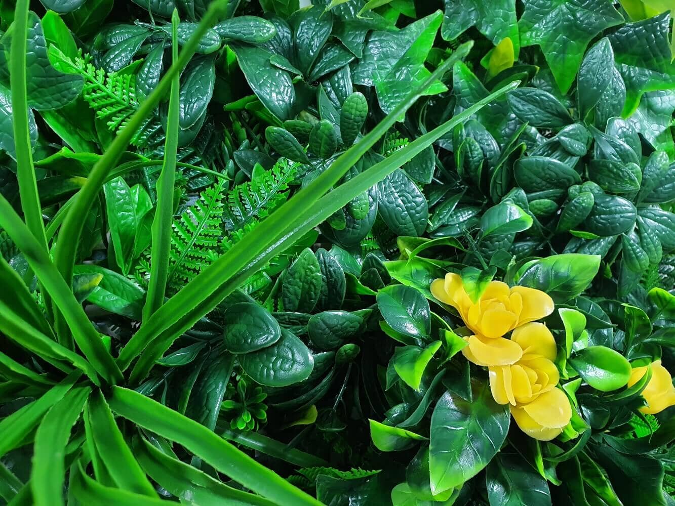 Yellow Rose Vertical Garden / Green Wall UV Resistant Sample Home & Garden ArtificialPlantBarn.com.au 