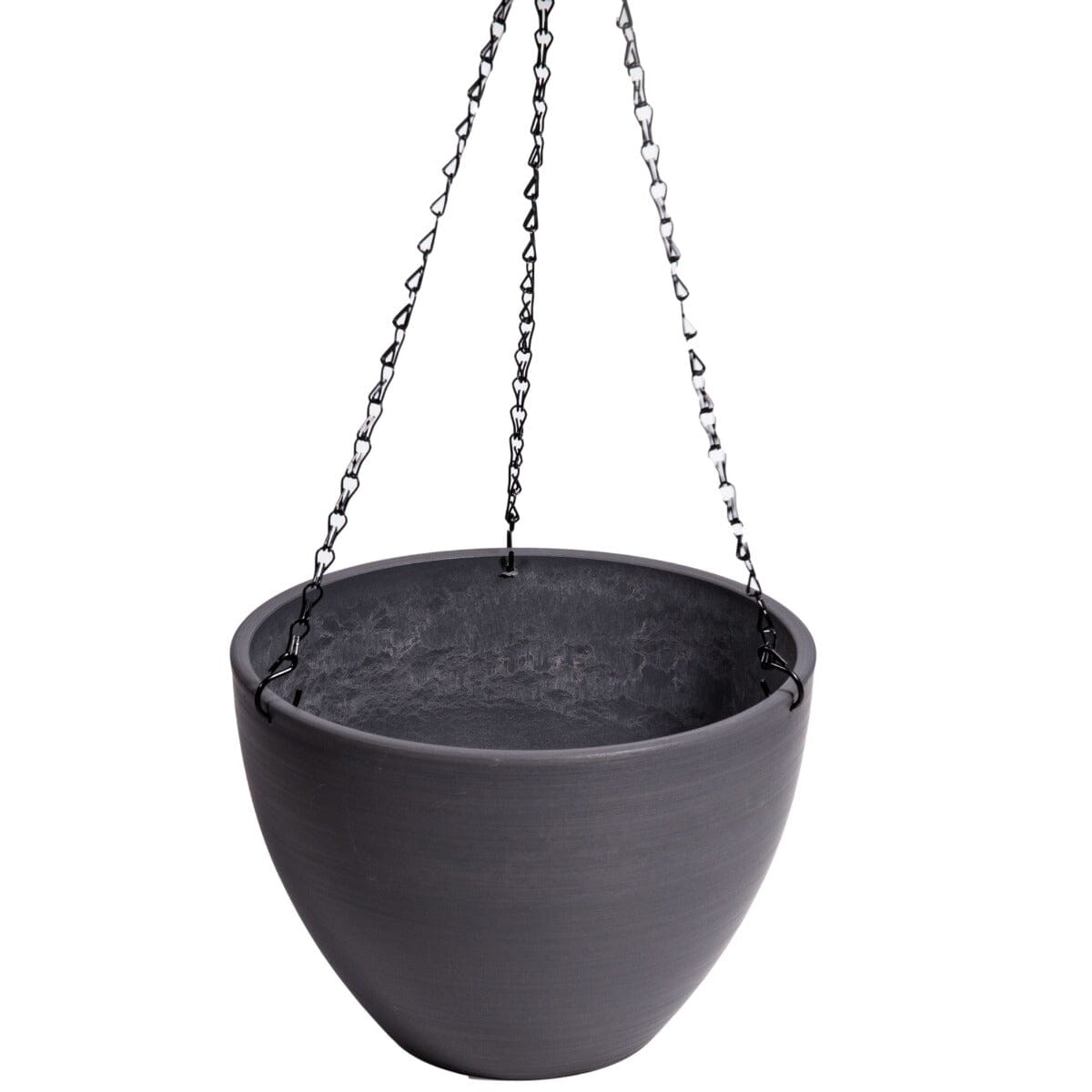 Hanging Grey Plastic Pot with Chain 30cm Home & Garden > Artificial Plants ArtificialPlantBarn.com.au 