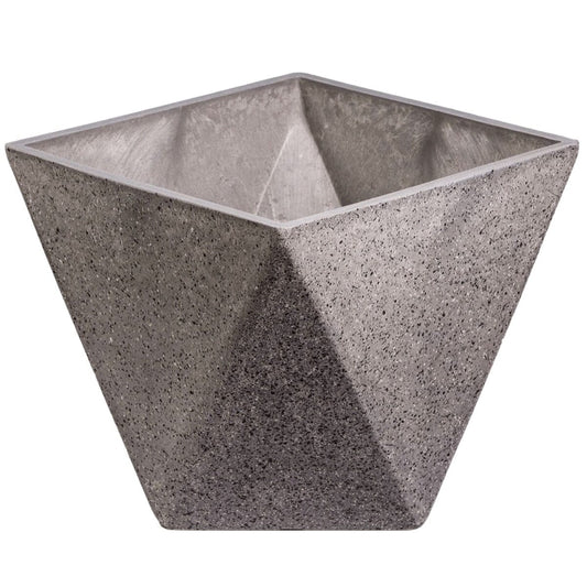 Imitation Dark Stone Geometric (Square) Planter 30cm Home & Garden > Artificial Plants ArtificialPlantBarn.com.au 