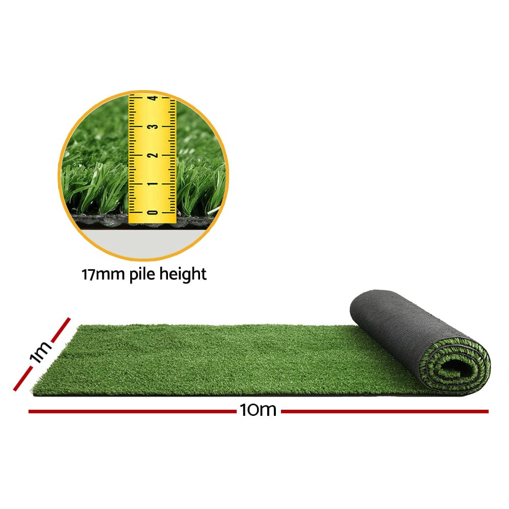 Primeturf Artificial Grass 17mm 1mx10m 10sqm Synthetic Fake Turf Plants Plastic Lawn Olive Home & Garden ArtificialPlantBarn.com.au 