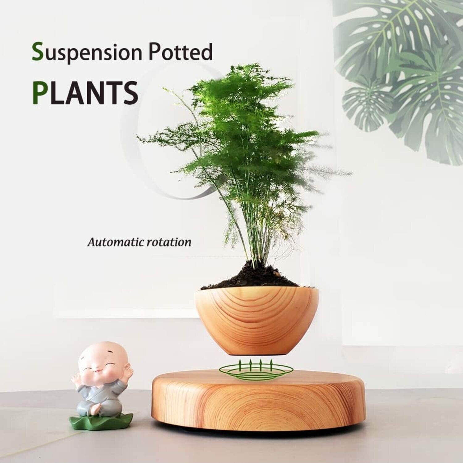 Magnetic Levitating Plant Pot Oak Home & Garden > Decor ArtificialPlantBarn.com.au 