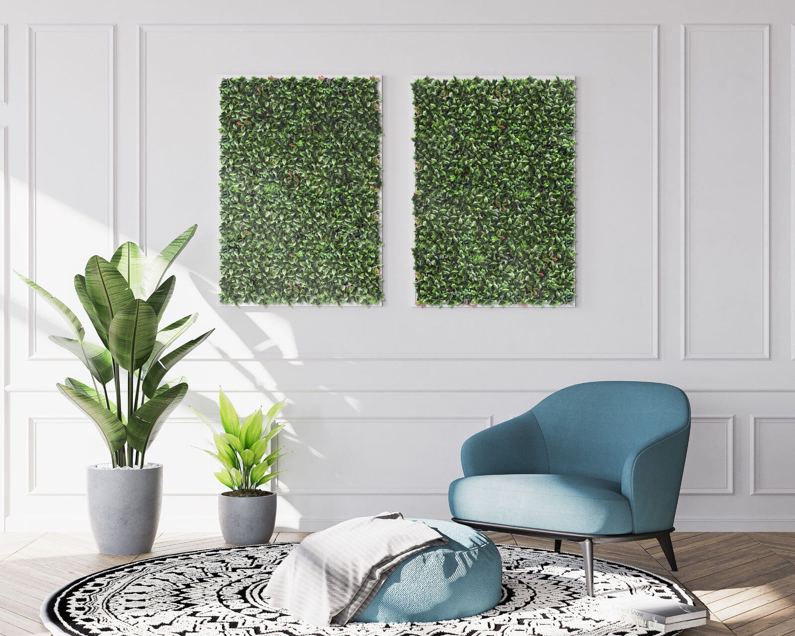 YES4HOMES 4 x Garden Vertical Wall Hanging Artificial Plants Interlocking Tile Hedge Green UV 50x50cm Home & Garden > Artificial Plants ArtificialPlantBarn.com.au 