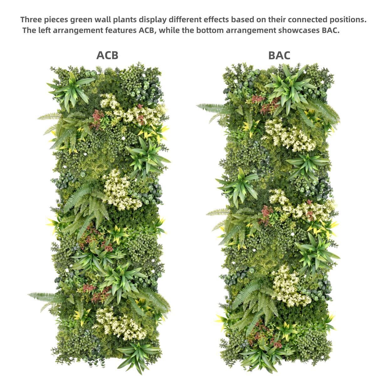 YES4HOMES 3 Artificial Plant Wall Grass Panels Vertical Garden Foliage Tile Fence 50X50 CM Home & Garden > Artificial Plants ArtificialPlantBarn.com.au 