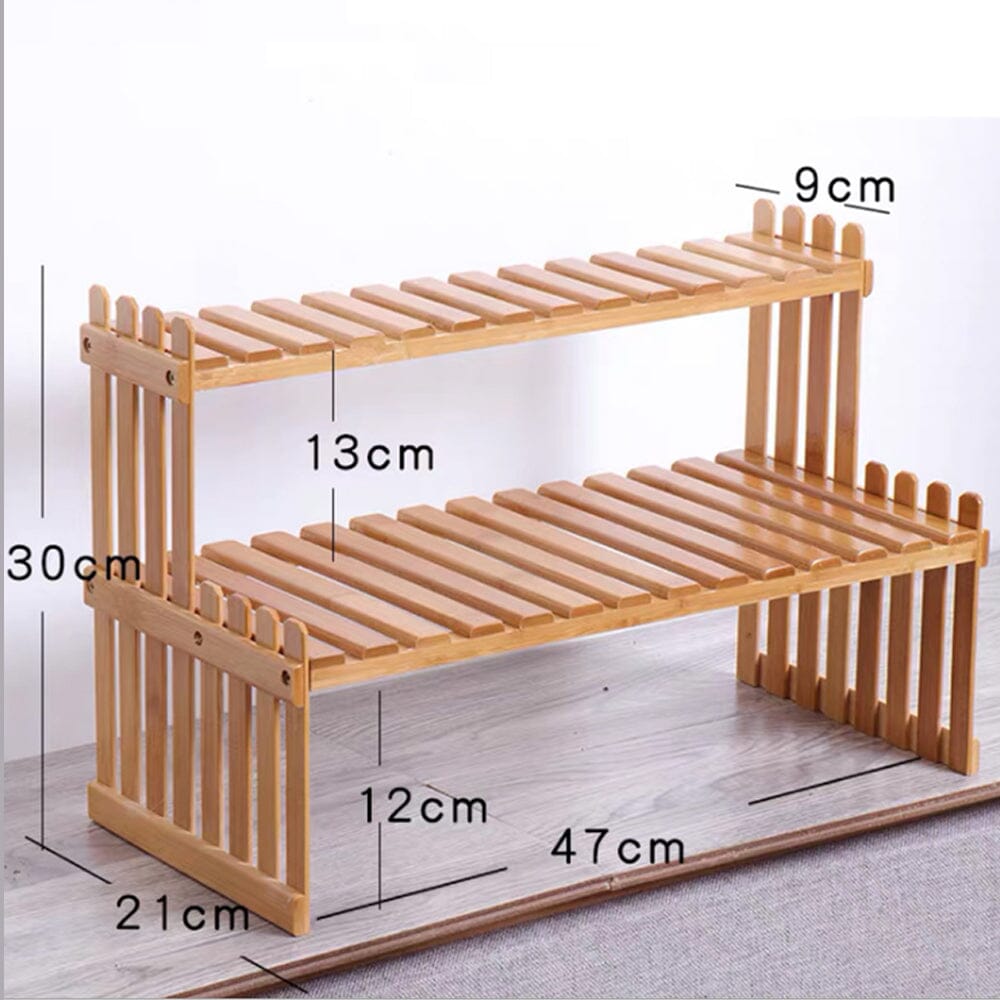 2 Tier Bamboo Plant Stand Shelves Flower Pot Rack Garden Indoor Outdoor Patio Home & Garden > Garden Furniture ArtificialPlantBarn.com.au 