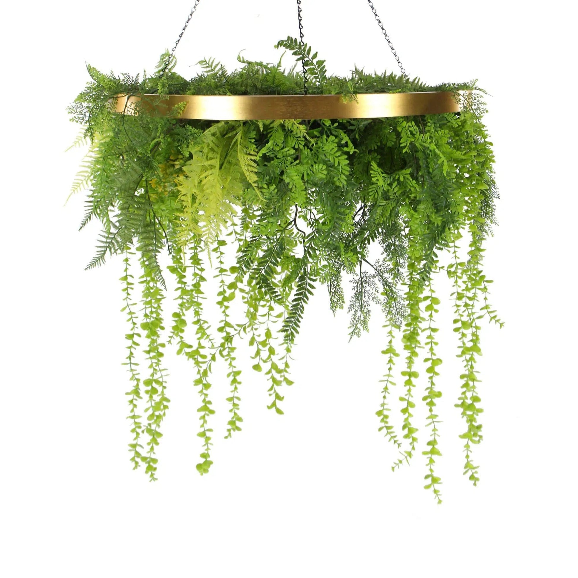 Imitation Gold Artificial Hanging Green Wall Disc 80cm (Limited Edition) UV Resistant Foliage Home & Garden > Home Office Accessories ArtificialPlantBarn.com.au 