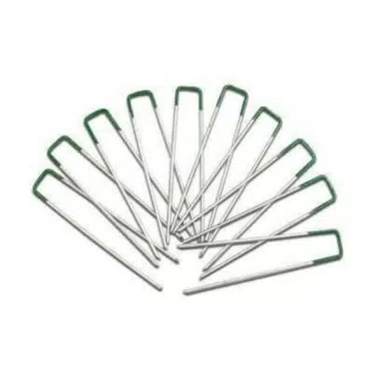 Artificial Grass Roll Pegs / Fake Grass Galvanized Metal Pegs With Green Top 10 Pieces Home & Garden > Home Office Accessories ArtificialPlantBarn.com.au 