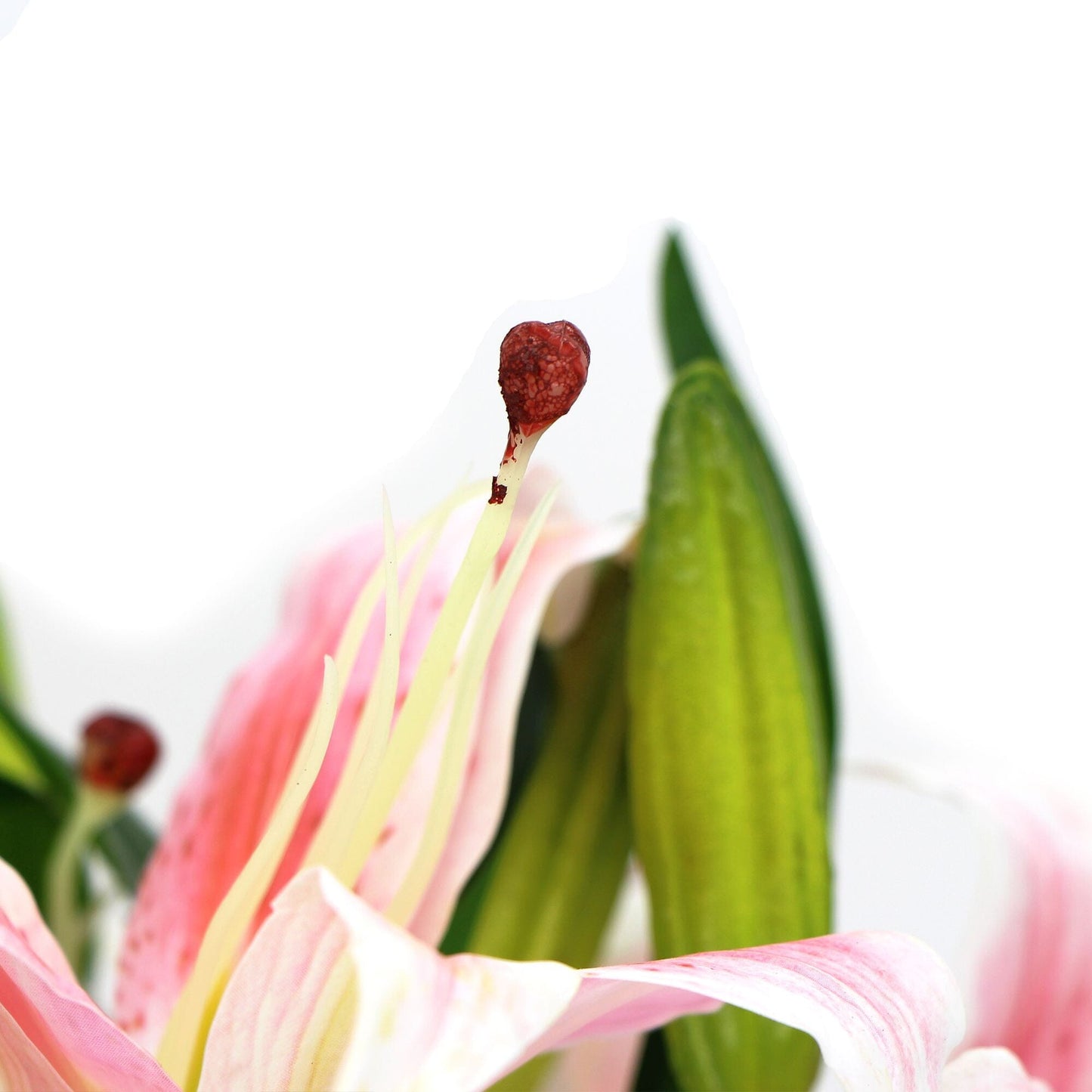 Premium Faux Pink Lily In Glass Vase (Artificial Tiger Lily Arrangement) Home & Garden > Home & Garden Others ArtificialPlantBarn.com.au 