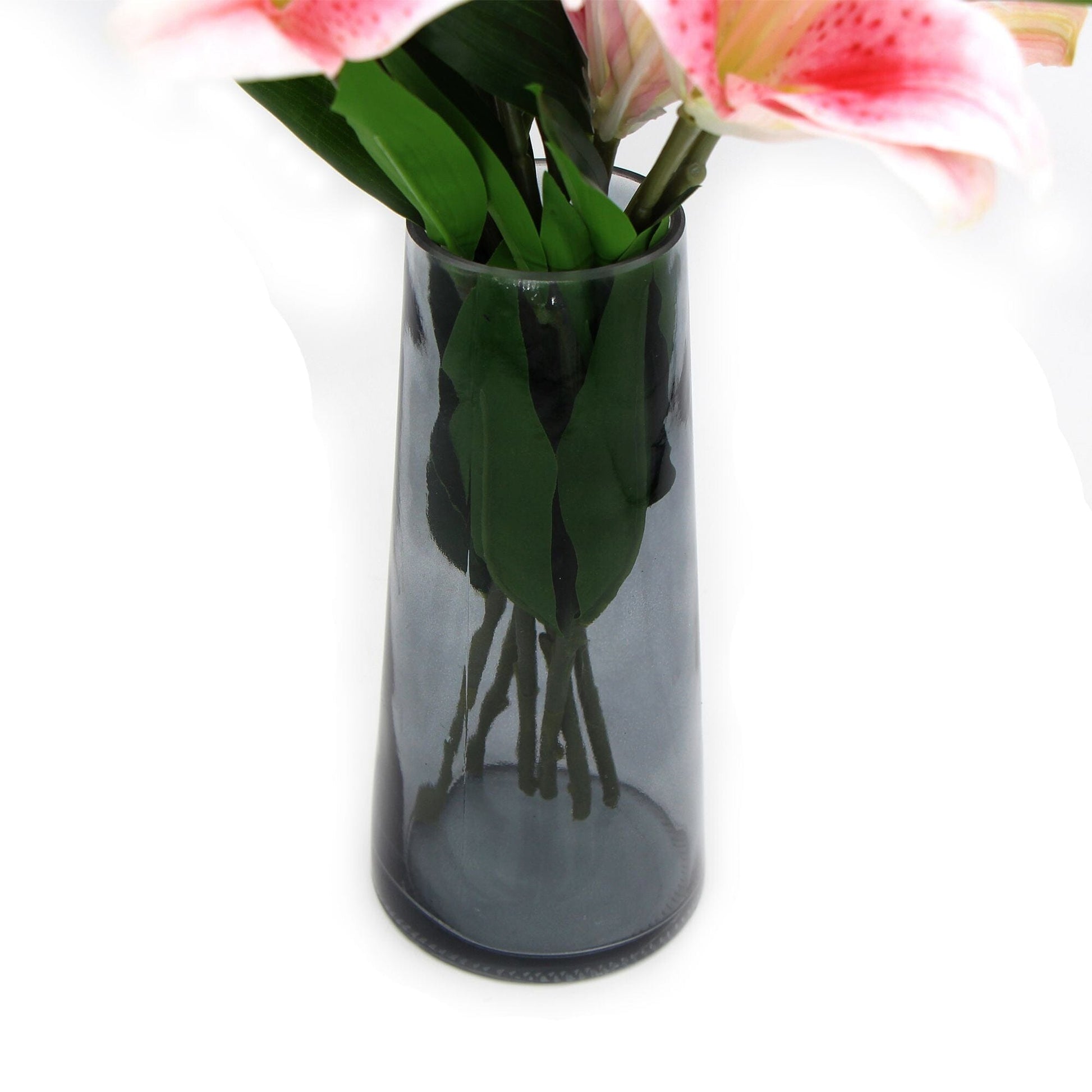 Premium Faux Pink Lily In Glass Vase (Artificial Tiger Lily Arrangement) Home & Garden > Home & Garden Others ArtificialPlantBarn.com.au 