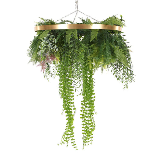 Imitation Gold Artificial Hanging Green Wall Disc 40cm (Limited Edition) Home & Garden > Home Office Accessories ArtificialPlantBarn.com.au 