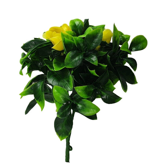 Flowering Yellow Rose Stem UV Resistant 30cm Home & Garden ArtificialPlantBarn.com.au 